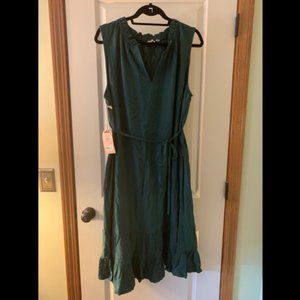 FatFace Emerald Green Linen Midi Dress (NWT!)